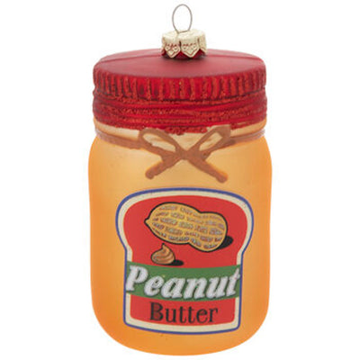 Robert Stanley Peanut Butter Jar Glass Christmas Ornament New with Tag