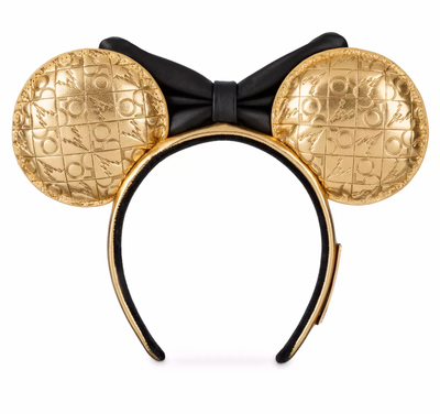 Disney Parks WDW 50th Celebration Minnie Gold Loungefly Ear Headband New w Tag