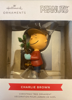 Hallmark 2021 Peanuts Charlie Brown With Tree Christmas Ornament New with Box