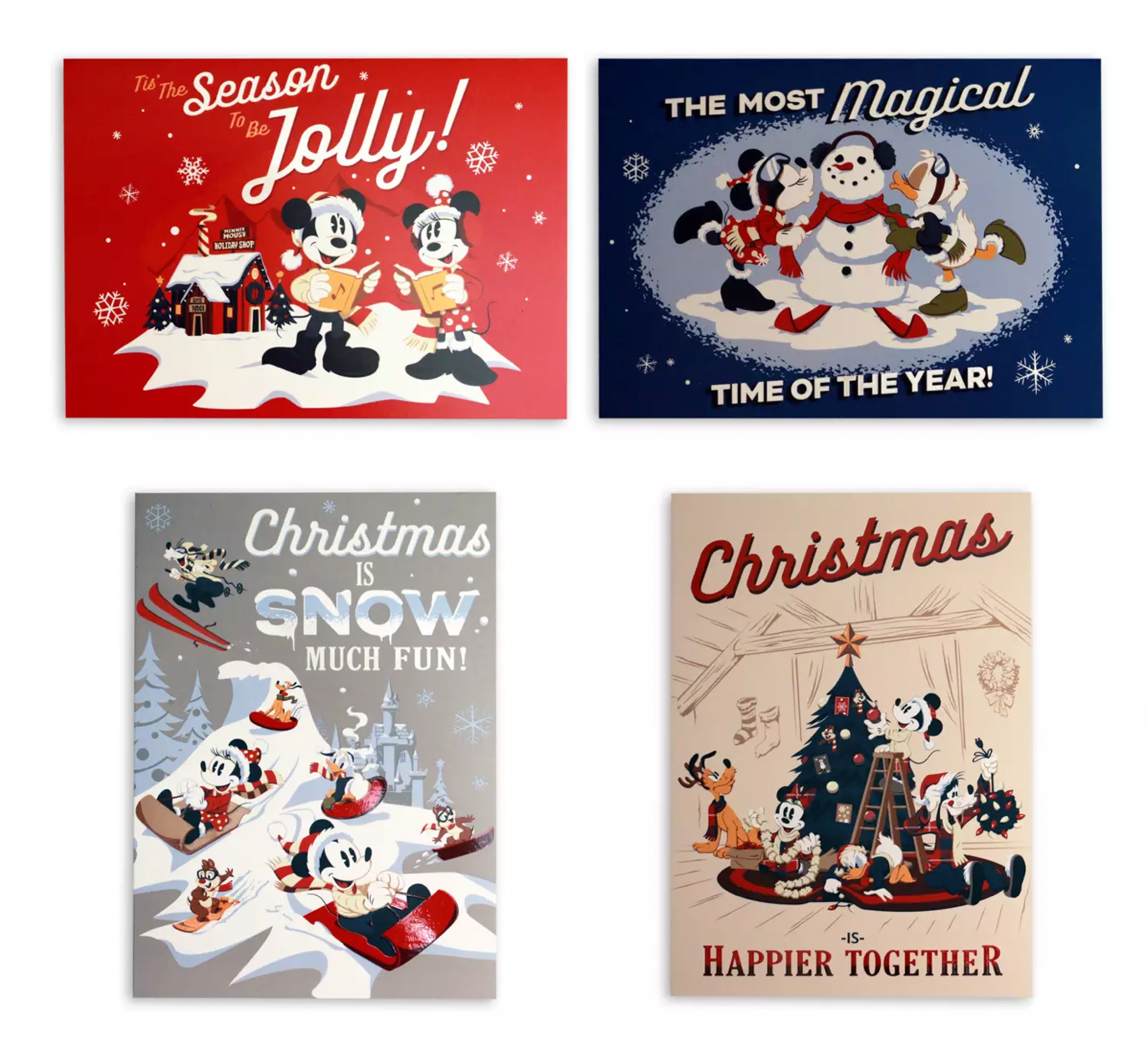 Disney Walt's Holiday Lodge Christmas is Happier Together 16 Greeting Cards New