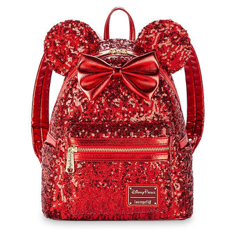 Disney Parks Minnie Mouse Red Sequined Mini Backpack New with Tags