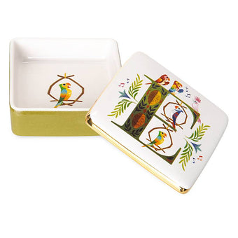 Disney Parks ABC Letters E is for Enchanted Tiki Room Ceramic Trinket Box New