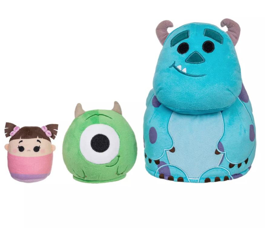 Disney Monsters, Inc. Sulley Mike Wazowski Boo Nesting Plush Set New With Tag