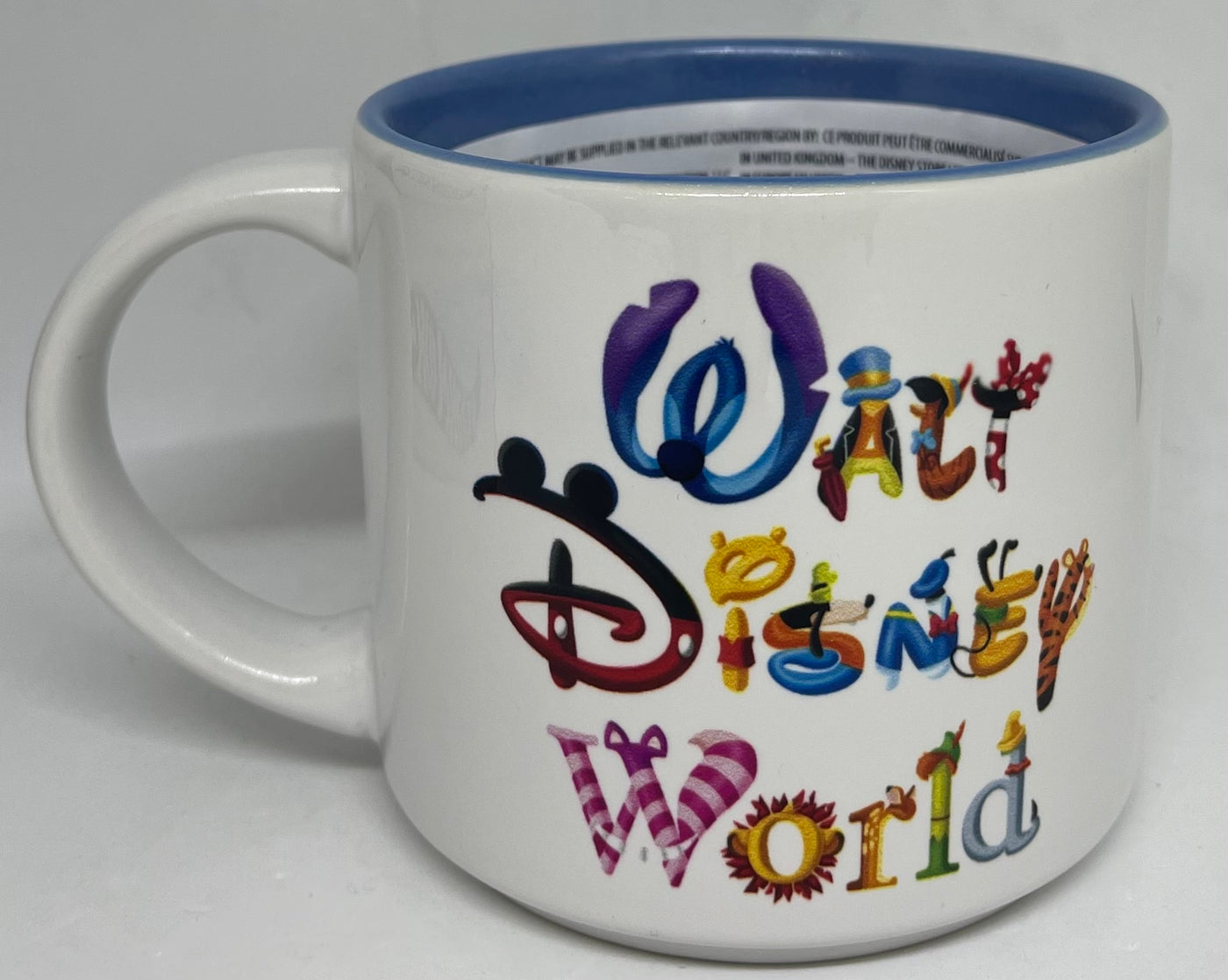 Disney Parks Walt Disney World Retro Character Letters Ceramic Coffee Mug New