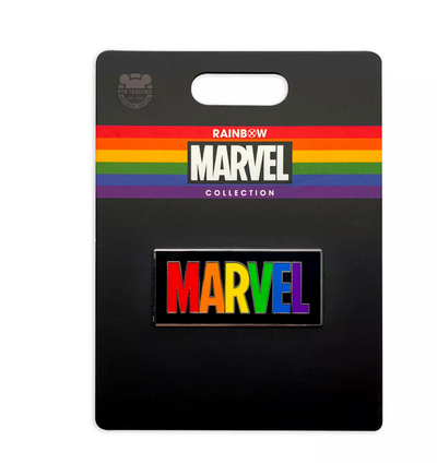 Disney Parks Rainbow Collection Marvel Logo Pin New with Card