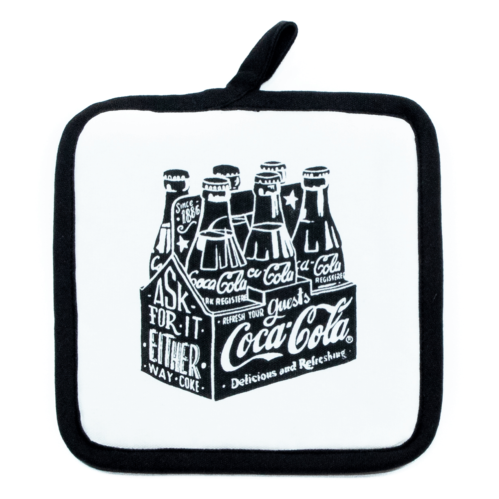 Authentic Coca-Cola Coke Chalk Talk 6 Pack Pot Holder New with Tag