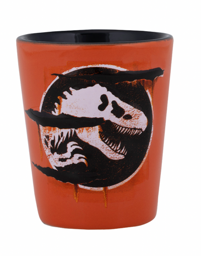 Universal Studios Jurassic World Malta Scratch Logo Ceramic Shot Glass New