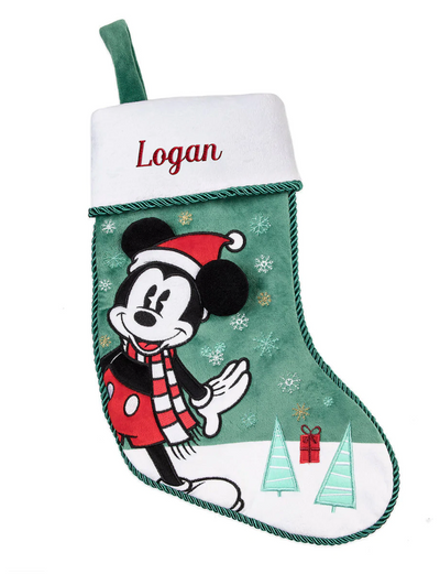 Disney Store Mickey Present and Tree Plush Christmas Stocking New with Tags