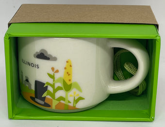 Starbucks Coffee You Are Here Illinois Ceramic Mug Ornament New with Box