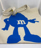 M&M's World Confident Chill Relaxed Blue Character Canvas Tote New with Tag