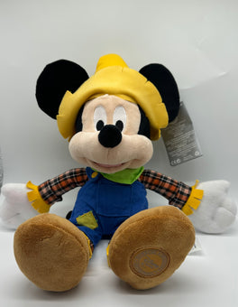 Disney Store Authentic Halloween Fall Mickey Scarecrow Plush New With Tag