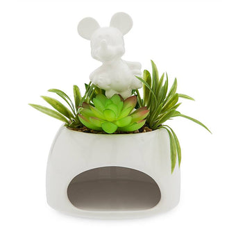 Disney Eats Mickey Mouse Ceramic Pot and Faux Succulent New