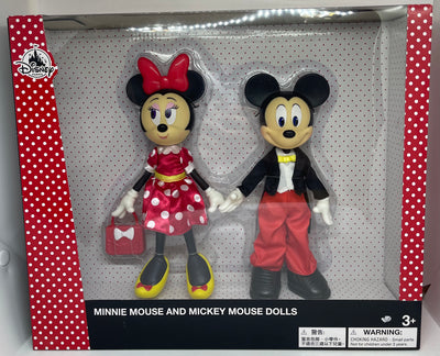 Disney Parks Minnie Mouse and Mickey Mouse Dolls Set Limited New with Box