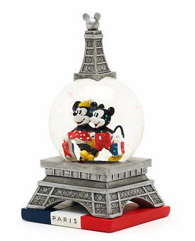 Disney Store Mickey and Minnie Paris Mini Snow Globe New