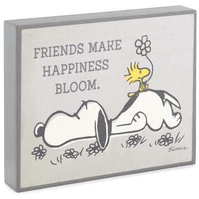 Hallmark Peanuts Snoopy Happiness Blooms Wood Quote Sign New