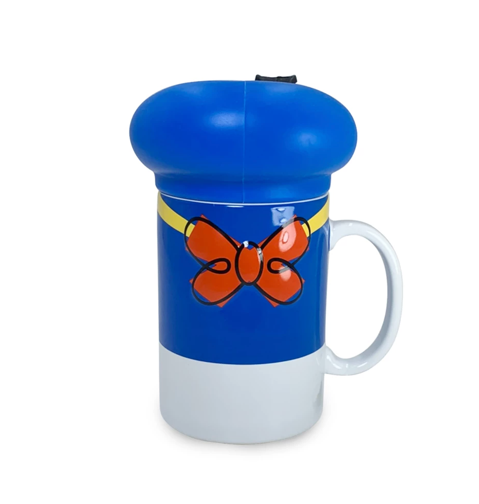 Disney Donald Duck Ceramic Coffee Tall Mug with Lid New
