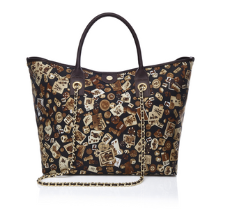 Macao Life is a Game All Dark Brown Tote Bag Made in Italy by Divo Diva New