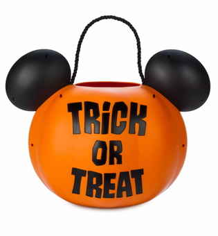 Disney Halloween Mickey Jack-o'-Lantern Light-Up Trick or Treat Candy Bucket New