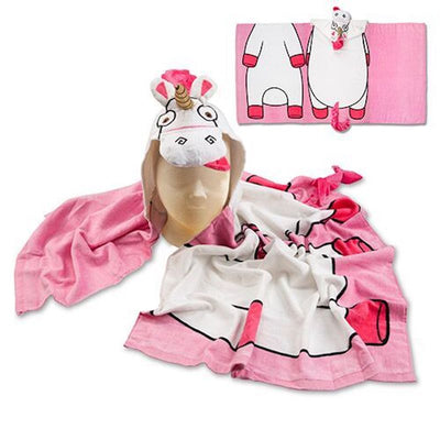 Universal Studios Despicable Me Fluffy Unicorn Hooded Towel Youth New with Tag