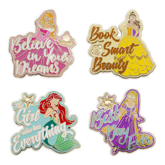 Disney Parks Ariel Aurora Belle Rapunzel Pin Trading Booster Set New with Card