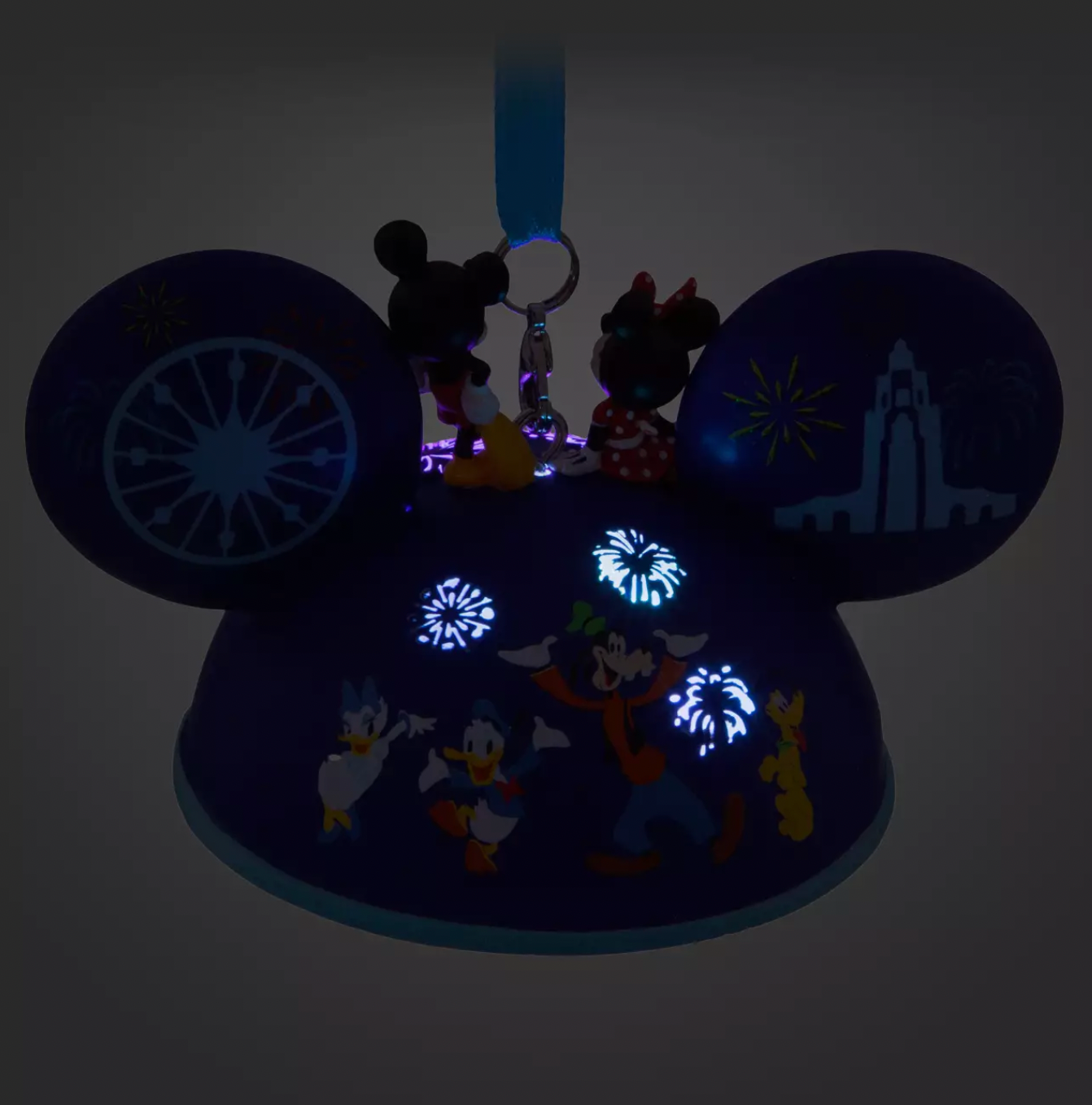 Disney Disneyland 2022 Mickey Friends Light Up Ear Hat Christmas Ornament New