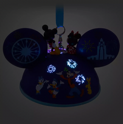 Disney Disneyland 2022 Mickey Friends Light Up Ear Hat Christmas Ornament New