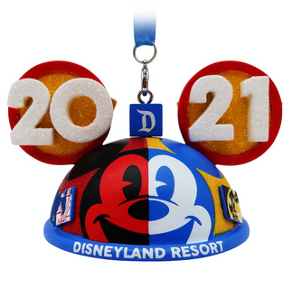 Disney Parks Disneyland 2021 Mickey Icon Ear Hat Christmas Ornament New with Tag