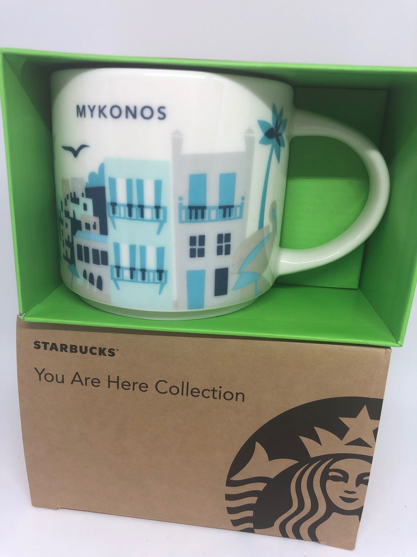 Starbucks You Are Here Greece Mykonos Ceramic Coffee Mug New with Box