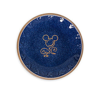 Disney Parks Blue and Tan Mickey Icon Dessert Plate New