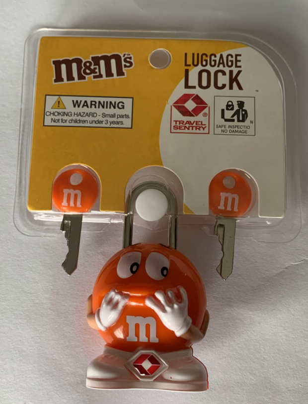 M&M's World Character Orange Luggage Lock With 2 Keys New Sealed