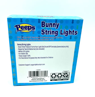 Peeps Easter Peep Bunny String Led Lights Set of 10 Auto Timer New with Box