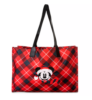 Disney Retro Mickey with Santa Hat and Scarf Christmas Tote Bag New with Tag