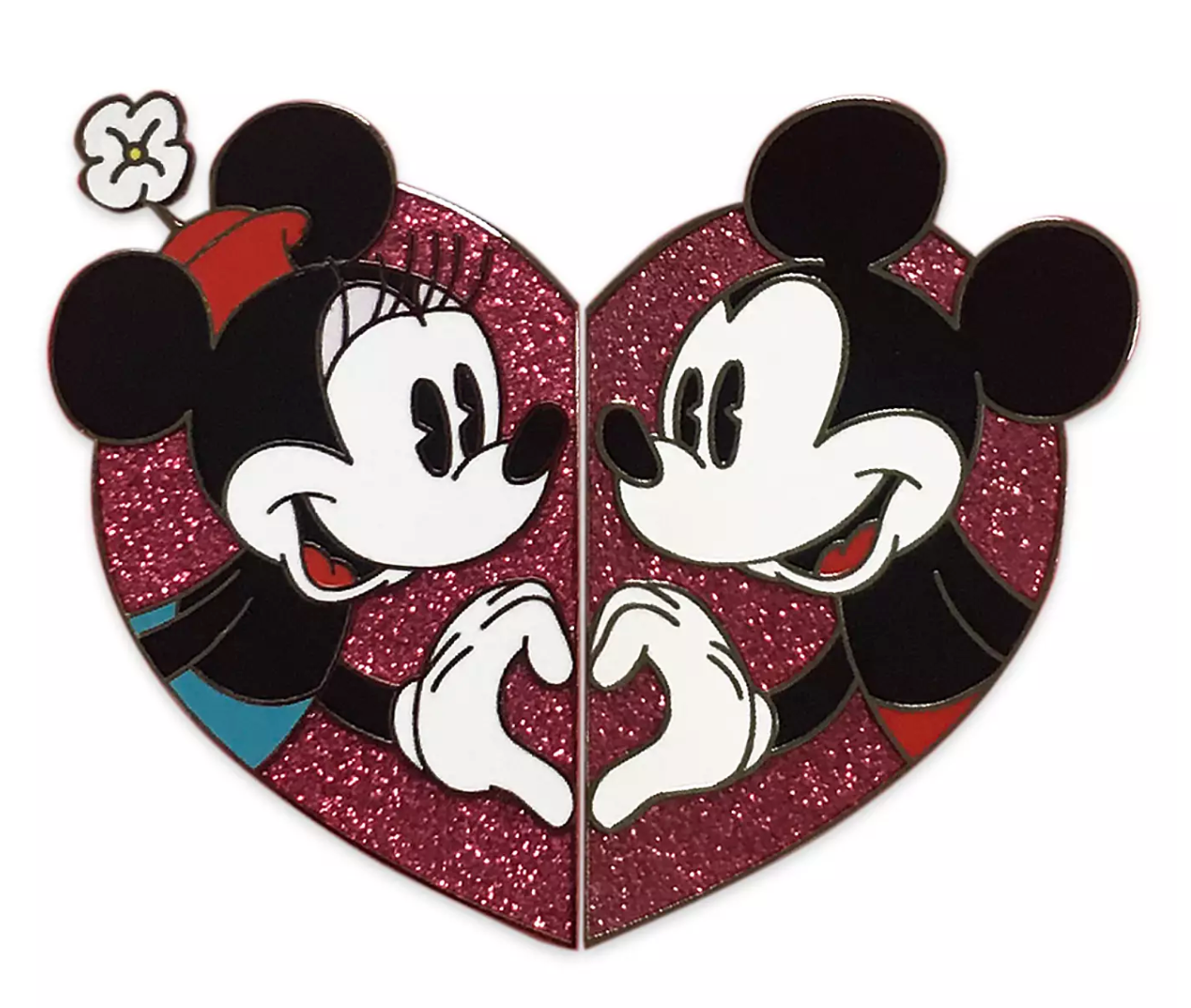 Disney Parks Valentine Heart Mickey and Minnie Keep One Share One Pin New w Card