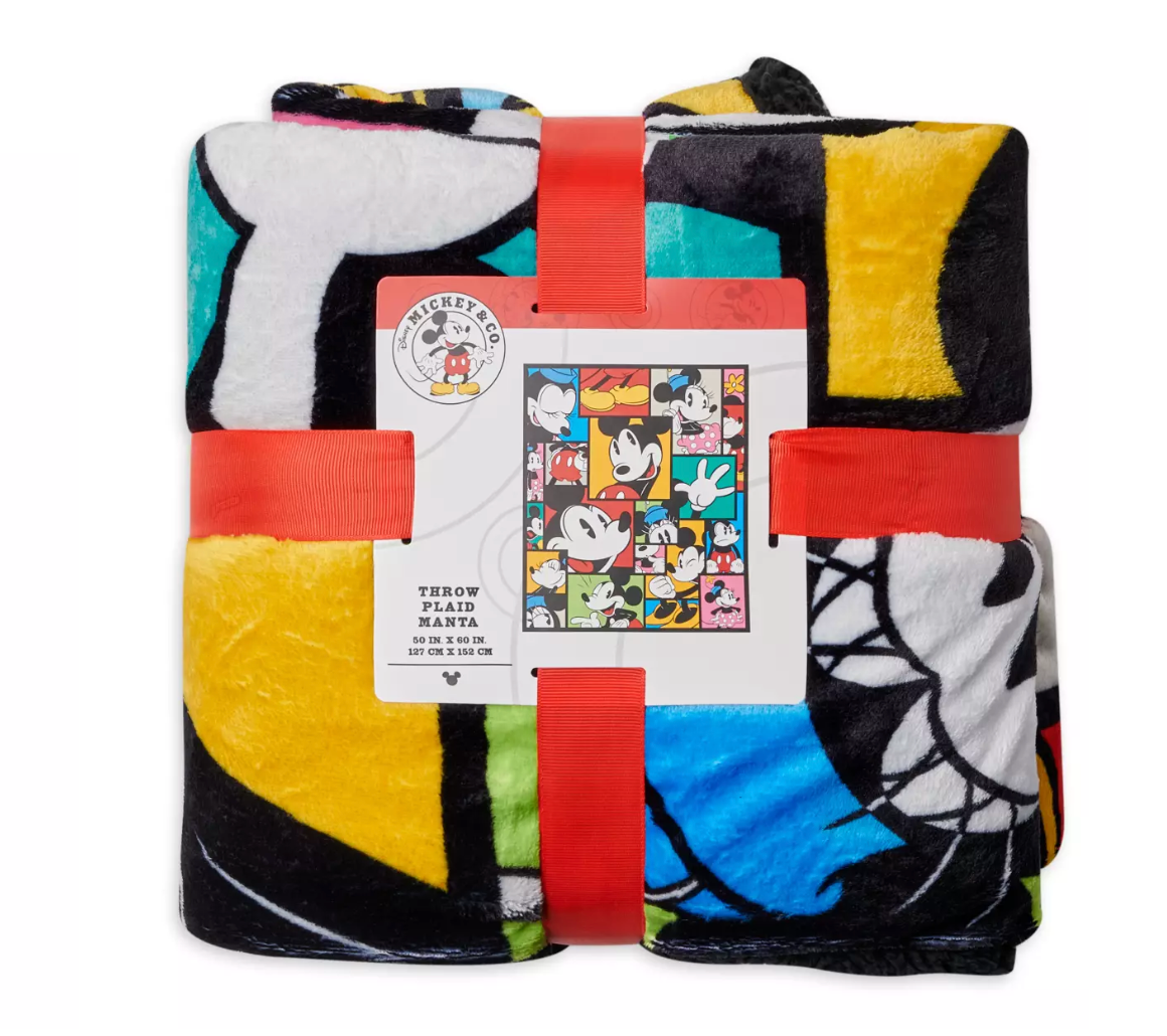 Disney Mickey and Minnie Colorful Pop Art Design Soft Fleece Throw New with Tag