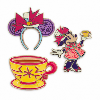Disney Minnie The Main Attraction Mad Tea Party Pin Set New Sealed