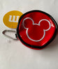 M&M's World Disney Mickey Ears Red Logo Round Coin Purse Keychain New with Tags