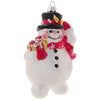 Robert Stanley Snowman With Snowflakes Glass Christmas Ornament New with Tag