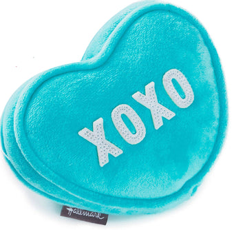 Hallmark Valentine Love XOXO Candy Heart Blue Plush With Pocket New with Tag