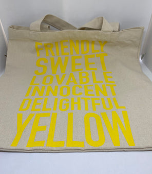 M&M's World Yellow Friendly Lovable Innocent Character Canvas Tote New with Tag