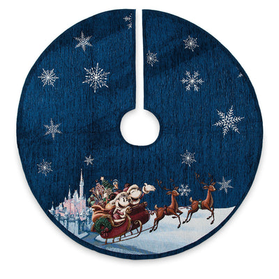 Disney Parks Christmas Minnie and Mickey Sleigh Holiday Cheer Tree Skirt New Tag