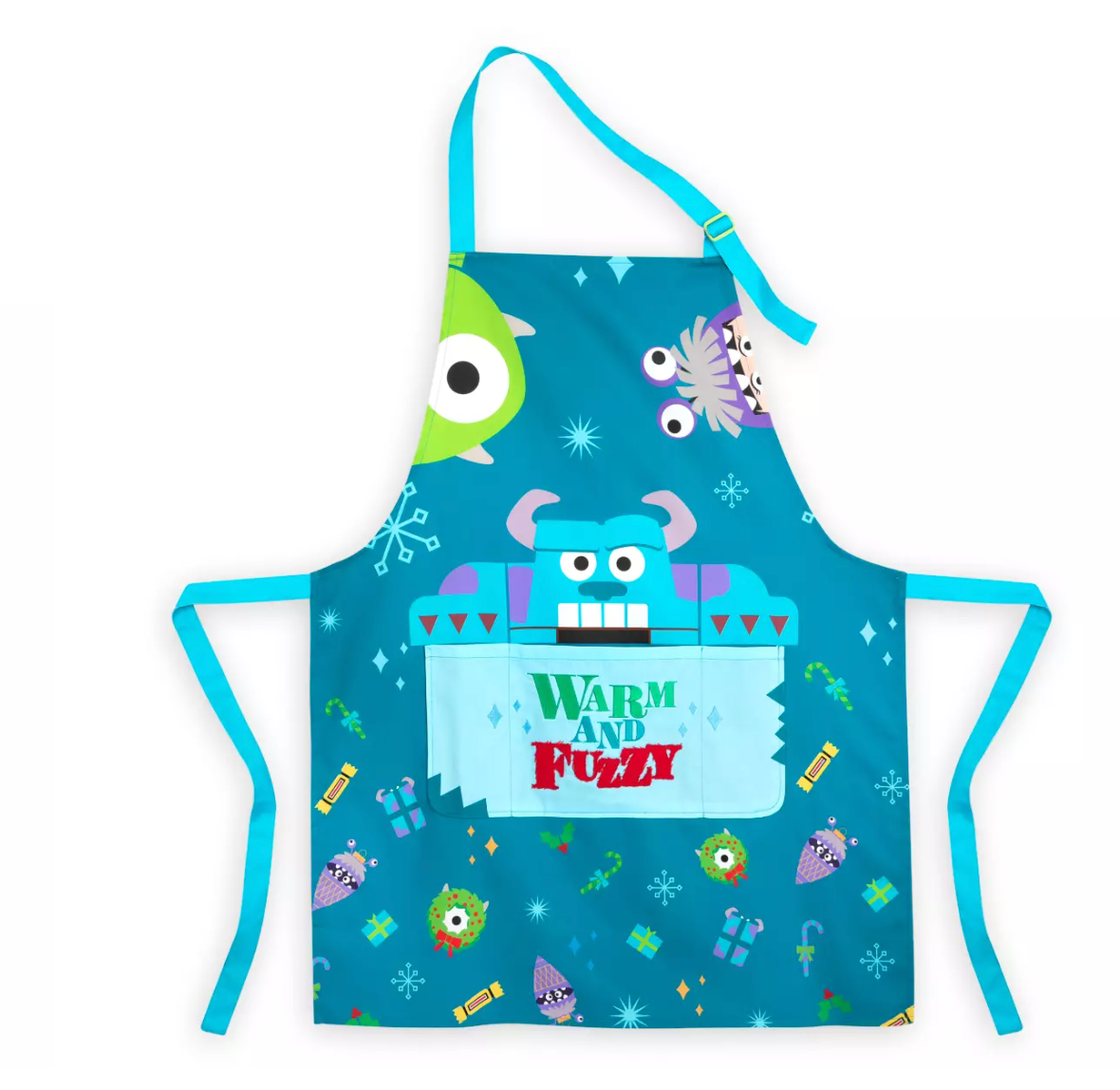 Disney Parks Monsters, Inc. Warm and Fuzzy Holiday Apron for Adults New with Tag