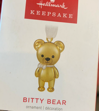 Hallmark 2022 Mini Bitty Bear Metal Christmas Ornament New With Box