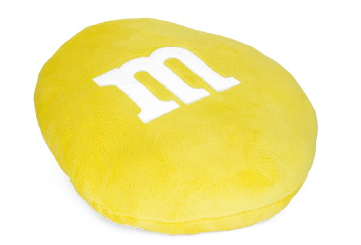 Yellow M&M Throw Pillow for Sale by SpaztasticNerd