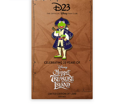 Disney D23 Kermit Muppet Treasure Island 25th Limited Edition Pin New with Card
