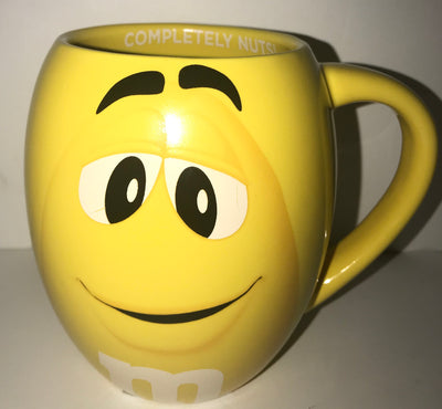 M&M's World Yellow Character Barrel Completely Nuts Mug New