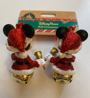 Disney Parks Mickey and Minnie Christmas Jingle Bells Ornament New With Tags