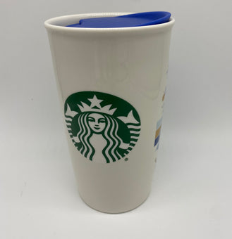 Disney Parks 50th Anniversary Vault Epcot Figment Starbucks Ceramic Tumbler New