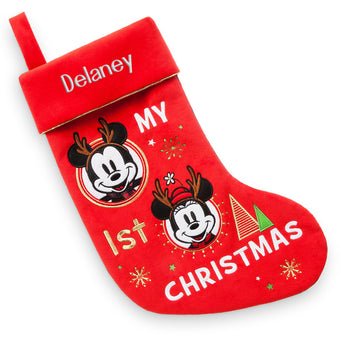 Disney Store Share the Magic Mickey Minnie My 1st Christmas Stocking New w Tags