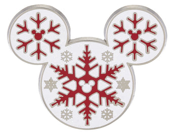 Disney Parks Mickey Icon Snowflake Christmas Holiday Pin Set New with Card