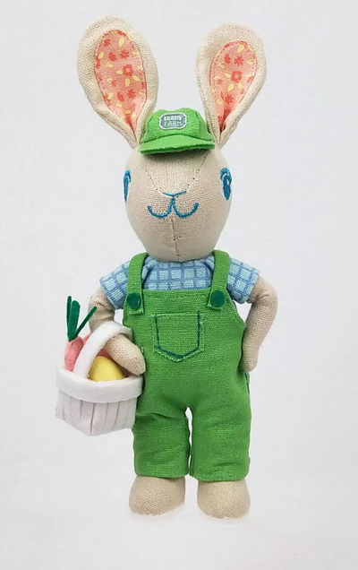 Easter 2021 Spritz Soft Farmer Bunny Holding Carrots and Eggs Target New w Tag